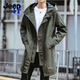 JEEP SPIRIT Jeep Windbreaker Men's Mid-Length British Style Korean Style Trendy Spring and Autumn Thin Jacket Men's Casual Coat Black Regular L 125-140Jin Jin is equal to 0.5 kg