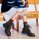 天美意女靴疯狂动物城联名厚底马丁靴短靴女时尚女鞋 松露黑 37