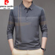 T-shirt à manches longues à manches longues à manches longues en coton pur à la peau en coton pur au printemps et à l'automne avec une chemise à col de polo de poche 9901 Gray M 165 suggère 100-120 Jin [Jin est égal à 0,5 kg]
