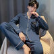 Doppelseitige Pyton-Pyjamas für Männer im Frühjahr und Herbst, die reine Baumwollwäsche langärmelte Teenager können Cotton Home Clothing Set 3291homes 2xl (155-175Jin [Jin gleich 0,5 kg]) tragen)
