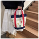 Shenshiyi canvas bag transportieren kleine Tasche Handtasche Eimer Lunchbox Lunchbox Lunchbox Mama trägt Babybeutel Leichte farbenfrohe Bären -Leinwand Handtasche [Weiß]