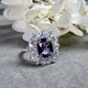 Du Shen 2.60 carat amethyst ring women's natural colored gemstone jewelry 925 silver inlaid jewelry No. 13