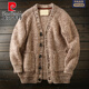 Pierre Cardin light luxury high-end wool men's knitted cardigan jacket high-end autumn and winter fashion casual warm thickened sweater color XL (170-195Jin Jin equals 0.5kg)