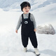 Mini Balabala boys and girls down pants in winter warm baby cute and fashionable cute panda overalls black 90001 73cm