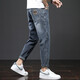 Мужские джинсы EASTERN CAMEL на осень и зиму, новые свободные модные повседневные длинные универсальные брюки с девятью точками для маленьких ног для мужчин 306 сине-серые 32