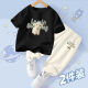 Disney (Disney) Children's Set 2025 New Style Boys Summer Fashion Short Sleeve T-Shirt Girls Mosquito Repellent Pants Summer Baby Clothes White T-Shirt + Small Green Pants Size 90 (Suggested height 80-90cm)