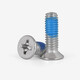 Bingneng 304 stainless steel flat head dispensing screws coated with blue glue anti-loosening countersunk head cross screws anti-falling screws mm M5*10 50 pcs