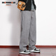 Pantalones de pana dingfengbaoluo pantalones casuales de primavera para hombres estadounidenses retro de pierna abierta gran tamaño hk9201 gris 4xl