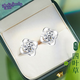 Fat Donglai's same style pt950 platinum earrings moissanite women's four-leaf clover earrings niche main stone 50 points four-leaf clover earrings + luxury gift