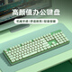 Mechanical feel wireless film keyboard and mouse set Light voice computer game office typing glowing female silver white light [Light voice wired single keyboard] Official standard No