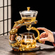 Porcelain brand tea set, Year of the Dragon automatic tea set, complete set of home lazy anti-scalding Kung Fu tea set, office high-end gift tea set, transparent Dragon Roar Nine Heavens automatic tea set without cup 1 piece