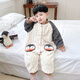 Papi Monkey Boys Sleeping Bag Coral Fleece Winter Thickened Baby Anti-Kick Quilt Autumn and Winter Flannel Children's Pajamas Winter Gray Double Layer Thickened Size 110 Recommended for 3-4 years old (height around 100)