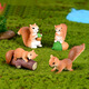 Haojixiang four styles micro landscape bonsai small ornaments simulated little squirrel animal pattern mini landscaping succulent decorations little squirrel yellow set 4 + traceless double-sided glue