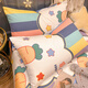Gudie Cartoon Bed Sheet Single Piece Pure Cotton 1.5 Meter Children's Student Dormitory Quilt Single 100 Cotton Women's Pillow Set L Cute Rabbit Fantasy 120x230cm Version A Single Bed Sheet Suitable for 0.8/0