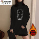 Woodpecker (TUCANO) turtleneck German velvet bottoming shirt for women with long sleeves and velvet thickening 2025 autumn and winter style inner mid-length t-shirt for women black black plus velvet XL 135-150Jin Jin is equal to 0.5 kg