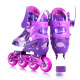 Disney (Disney) roller skates children's roller skates purple Frozen flash roller skates set 3-4-6 years old children's adjustable roller skates S size