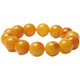 Shi Yuji selects yellow honey, chicken fat, yellow old beeswax, amber single circle bracelet for men and women, 108 beads bracelet with certificate, chicken oil yellow pretty color single circle 14mm*15 beads