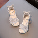 LINGLI Girls Sandals 2026 Summer New Children's Princess Shoes Baby Non-Slip Girls Crystal Shoes Summer Beach Spring M07 Beige 33