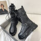 Mei Ben only 20 cm height-enhancing shoes Martin boots cos British style COS special motorcycle boots large size British style showing thin legs upgraded black 38