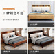 Small wooden nest (XIAOMUWO) solid wood bed modern Chinese style solid wood bed double bed economical single bed soft backrest simple wooden bed master bed bed bracket structure 1500*2000 solid wood backrest (walnut color)