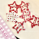 Ziggy Rabbit Strawberry Frappuccino Dopamine Star Hair Clip Women's Plaid Cute Side Bangs Broken Hair Clip Headdress White Background Red Plaid 3 Pieces
