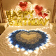 Decorate birthday scene for wife's room birthday, romantic Valentine's Day, rose petals, wedding room, confession and proposal, room bed decoration, romantic petal lantern package thirty (with 10-meter light string, pump + tape)