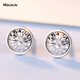 Miss JuJu pt950 platinum earrings, simple, fashionable, shiny and bright car flower round earrings, platinum earrings for men, single 1.1-1.3g