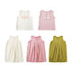 Young girl loose jumpsuits 2024 summer baby girl solid color casual cartoon trousers children's thin vest overalls green (X3524) 80cm