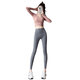 Aimengniao Yoga Suit Women's Pilates Training Suit High-end Fitness Running Suit Shark Pants with Breast Pad Long Sleeve Suit Pink + Medium Gray M
