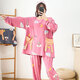 Shihua Lane 200 Jin [Jin entspricht 0,5 kg] Fettes Mädchen großer Größe Pyjamas Frauen Langarm Cartoon Set Lose Home-Kleidung, die Sie außerhalb des Herbstes tragen können Fett MM 6169 Grau 4xl 130-180 Jin [Jin gleich 0,5 kg]
