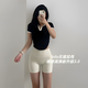 Xin Nurse Summer Nude Feeling No Embarrassing Line Peach Butt Lifting Fitness Pants Sports Cycling Three-Point Pants Pilates Yoga Shorts for Women Coco Color* Sports Three-Point Pants Highly Elastic Nude Feel IuI L Recommended 110--125 Jin Jin is equal to 0.5 kg to wear