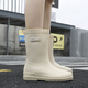 DG/DU Nuevas botas de lluvia japonesas para mujeres adultas que usan botas de lluvia no deslizantes de tubo lindos zapatos de goma impermeables al estudiante 540 [moda japonesa sin deslizamiento] beige 36