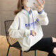 Langyue women's autumn T-shirt fake two-piece thin sweatshirt for female students Korean style loose long-sleeved top ins jacket trendy LWWY201183 white L