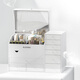 BLEVINS cosmetics and skin care product storage box desktop dust-proof high-end Internet celebrity acrylic storage box light luxury large capacity white combination two-piece set with mirror jewelry tray