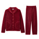 Darli couple pajamas 24 autumn and winter new snow skin velvet women's red soft and warm wedding home wear set T9245510-009-maroon male 2XL