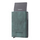 Qimo KEMY anti-theft brush pop-up card box shielded RFID ultra-thin card bag wallet metal wallet card cover carbon fiber pattern black