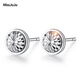 Miss JuJu pt950 platinum earrings, simple, fashionable, shiny and bright car flower round earrings, platinum earrings for men, single 1.1-1.3g