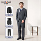 Fat Brother Plus Size Men's Suit Suit Men's Vertical Stripe Suit Three-piece Wedding Groom's Suit Plus Fat Oversize Formal Suit Black Vertical Stripe 7XL (280-300Jin Jin is equal to 0.5 kg)