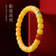 Yueyin Baichuan beeswax bracelet for men and women, chicken oil yellow floating flowers, straight cut surface, turquoise, southern red, multi-treasure single circle bracelet with certificate