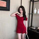 
Sexy women's clothing and slim nightclub sexy dress bath massage skirt dress technician work clothes black 2XL recommendation 120-135