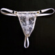 Transparent mesh men's thong revealing buttocks PP creative lace men's underwear sexy and tempting low-waisted T-shaped white S