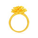 Mengjinyuan gold ring, peony flower, hard gold ring, large ring, closed ring, birthday gift for women