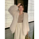 Anyin Anyin raccoon fur double-sided braided fur coat, feminine ladylike fur coat 2023 new style, bean paste color, one size fits all (90-130Jin [Jin equals 0.5kg] same day delivery)