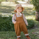 YOUGE (YOUGE) baby overalls spring and autumn children's baby pants boys and girls large PP pants corduroy long pants beige 1 (66-100 opening) 90 cm