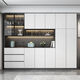 Zhen Yanxuan 2024 Sideboard integriert in die Wand moderne einfache Wohnzimmer -Aufbewahrungsschrank leichter Luxus Restaurant Weinschrank Milchfarbe Sideboard Modell 12240*40*220 Pack Installation