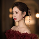 Jingli Jingda Toastanzug Brautkopfschmuck einfach und atmosphärische Hochzeitskleid Hochzeit High-End-Sinn für XiUhe Anzug Engagement Cheongsam Haarzubehör Frauen Braut Blumenhaar Clip Anzug