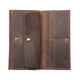 Manniqson Brand Herren Brieftasche Langer Retro Crazy Horse Leder Mobiltelefon Tasche Echt Leder Kopfschicht Cowhide Id Bag Dunkelbraun