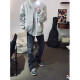 Zhidoudoupou chaqueta para hombres de primavera y otoño estilo corto guapo top tendy americano high street uniforme de béisbol ltt-7374 gris real es gris talla única m