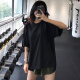 Jincheng Mesh Ropa de secado rápido para mujeres Camisa de jogging Fitness Ropa de fitness de manga corta Internet Celebrity Yoga Top T698 Black M