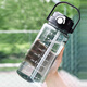 Wanjiaquan large-capacity water cup for men, drop-resistant and high-temperature-resistant plastic sports water bottle, student portable straw, summer graduated cup 1.5L, transparent black, 1500ml 1 piece